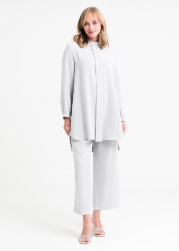 تونيك غير متماثل بياقة القاضي