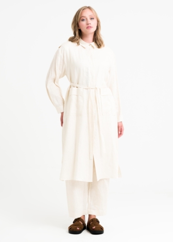 تونيك من الكتان بتفاصيل كتف (أزرار الكتف)