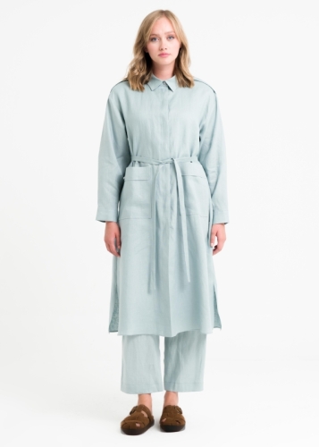 تونيك من الكتان بتفاصيل كتف (أزرار الكتف)