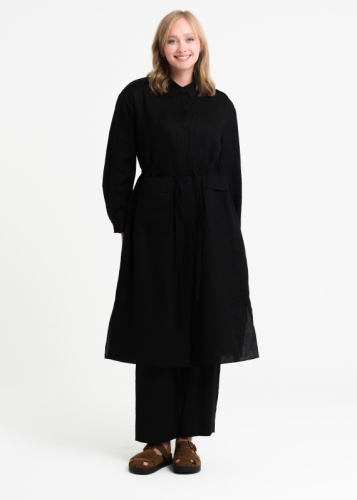 Linen Tunic with Epaulette Detail