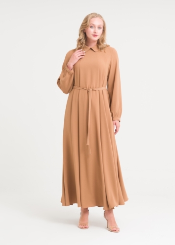 فستان بياقة بيبي مع حزام