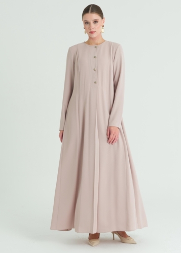 Parçalı Düğme Detaylı Elbise