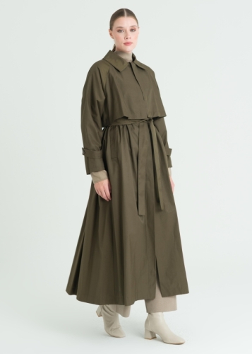 Allerli Beli Büzgülü Pardesü