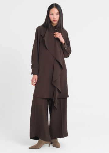 İnci Detaylı Volanlı Tunik