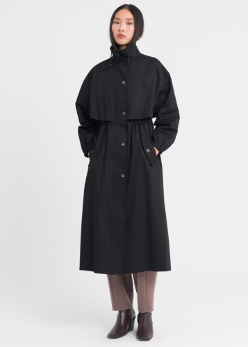 Beli Büzgülü Fermuarlı Trençkot