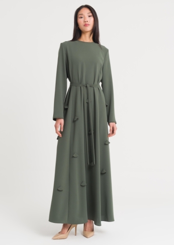 Lazer Yapraklı Elbise