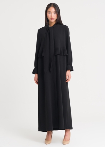 Yakası Bağlamalı Düğmeli Pardesü