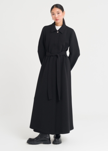 Düğme Kapama Kemerli Pardesü