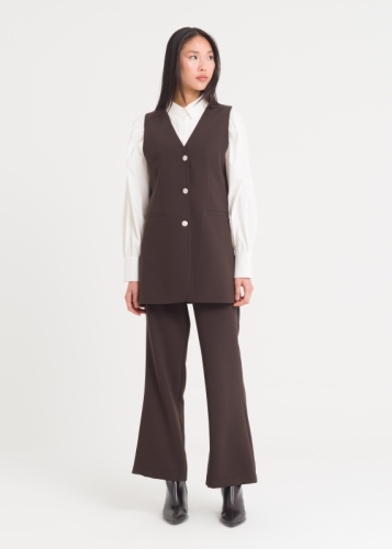 Düğmeli Uzun Yelek