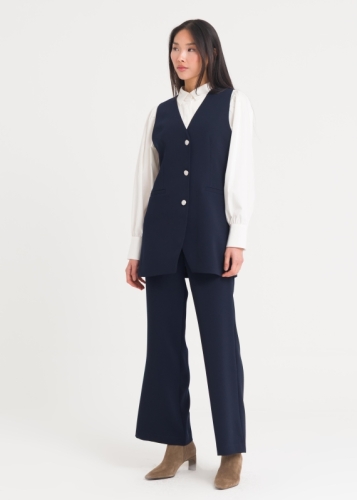 Düğmeli Uzun Yelek