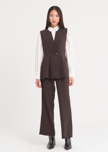 Peplum Düğmeli Yelek