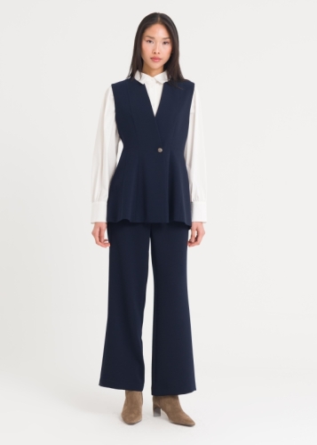 Peplum Düğmeli Yelek