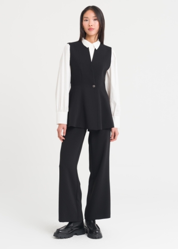 Peplum Düğmeli Yelek