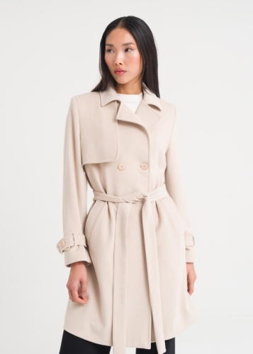 Double Breasted Belted Coat