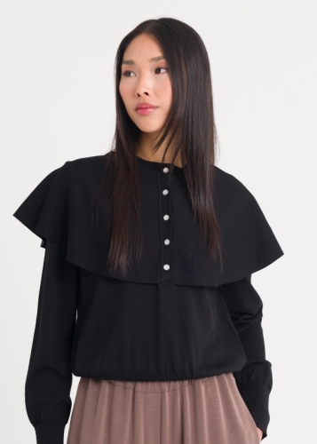 Yakası Fırfırlı Kazak