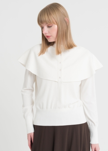 Yakası Fırfırlı Kazak