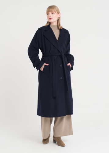 Düğme Kapama Kapşonlu Kaban