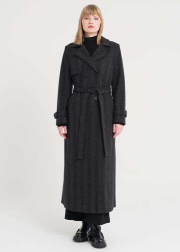 Kırçıllı Kruvaze Manto