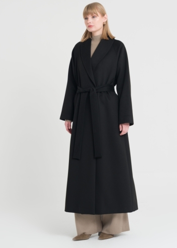 Şal Yaka Kemerli Manto