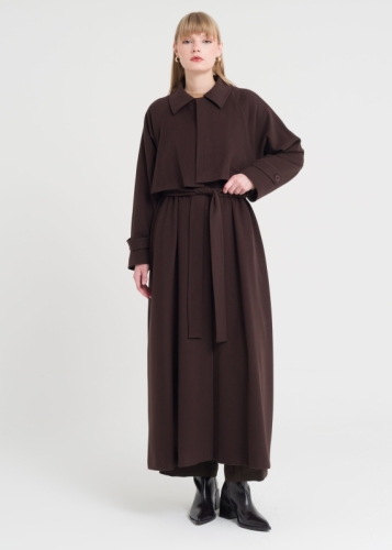 Allerli Beli Büzgülü Manto