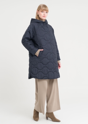 Kapşonlu Kapitone Kaban