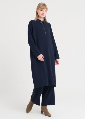 Taş Detaylı Uzun Tunik